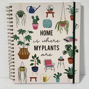 HOME is Where My PLANTS Are Hardcover Spiral Notebook Journal Pink Gold Lined